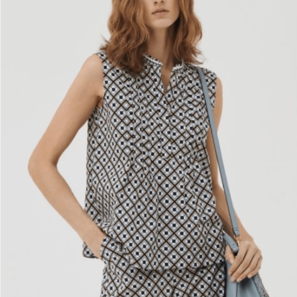 Marella Linz Geometric Patterned Sleeveless Top Blouse Size 12